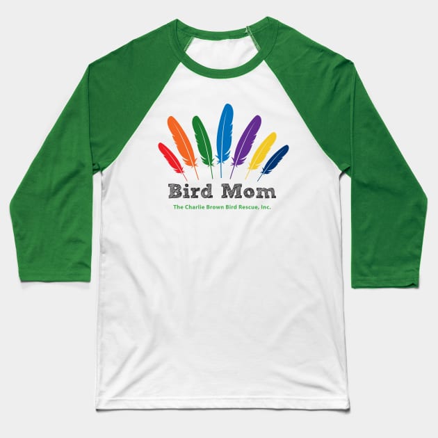 CB bird mom - black type Baseball T-Shirt by Just Winging It Designs